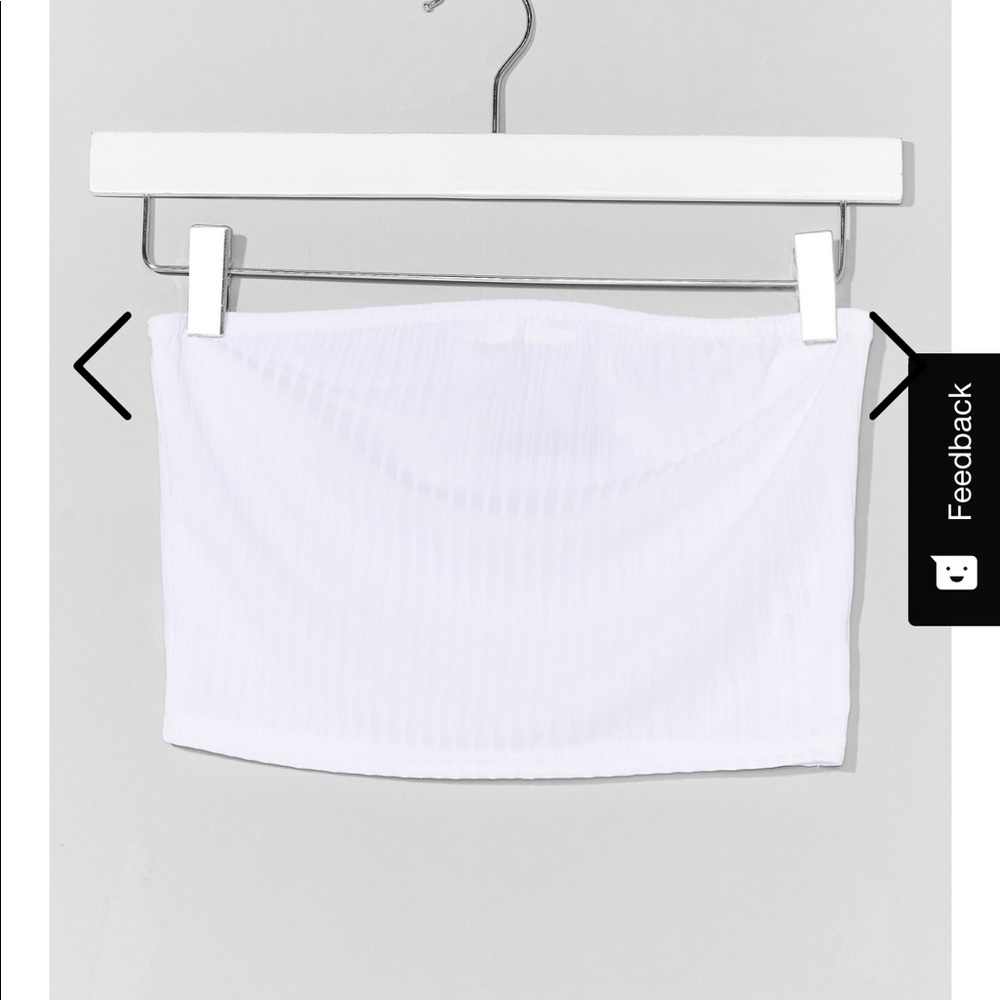 Nastygal white crop top s/m